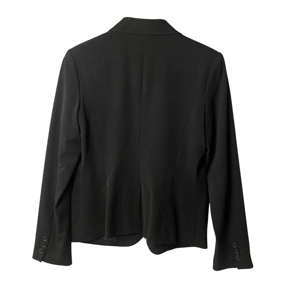 Merona Blazer‎ Women 8 Black One Button Professional Suit Jacket RN17730